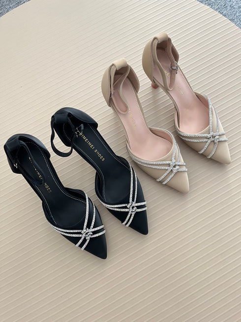 Elegant Rhinestones Decor Party High Heels